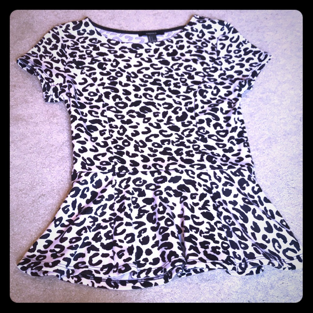 Cheetah print peplum top!
